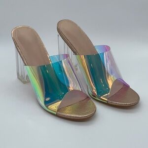 MissHeel Women’s Sexy shimmer mules gold